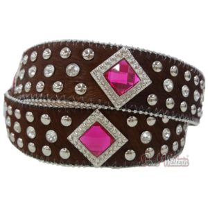 Cinto Ref. 287 Pelo Marrom Pedra Pink