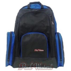 Bolsa Mochila Preta com Azul